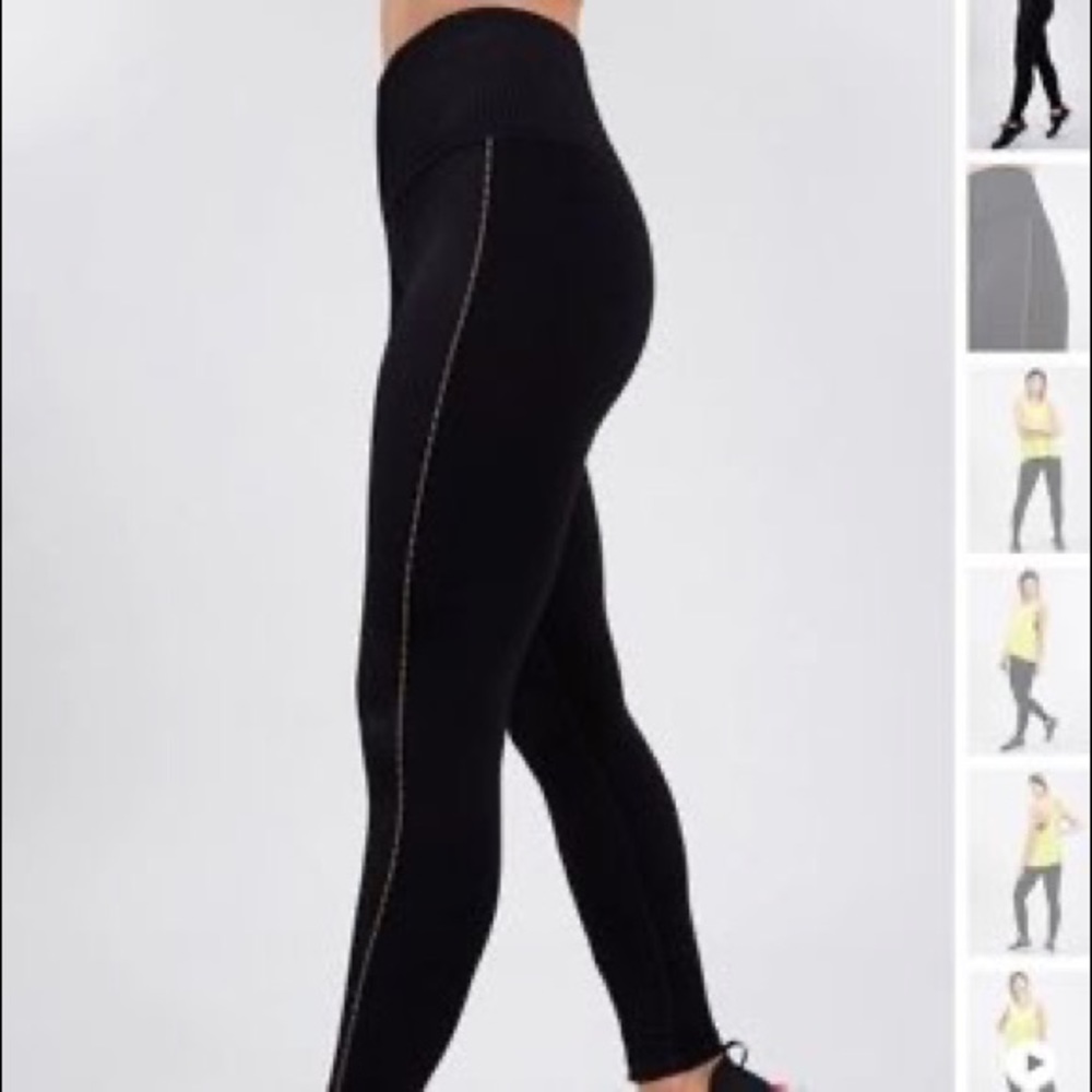 TEREZ Super High Waist Rib Ponte Leggings